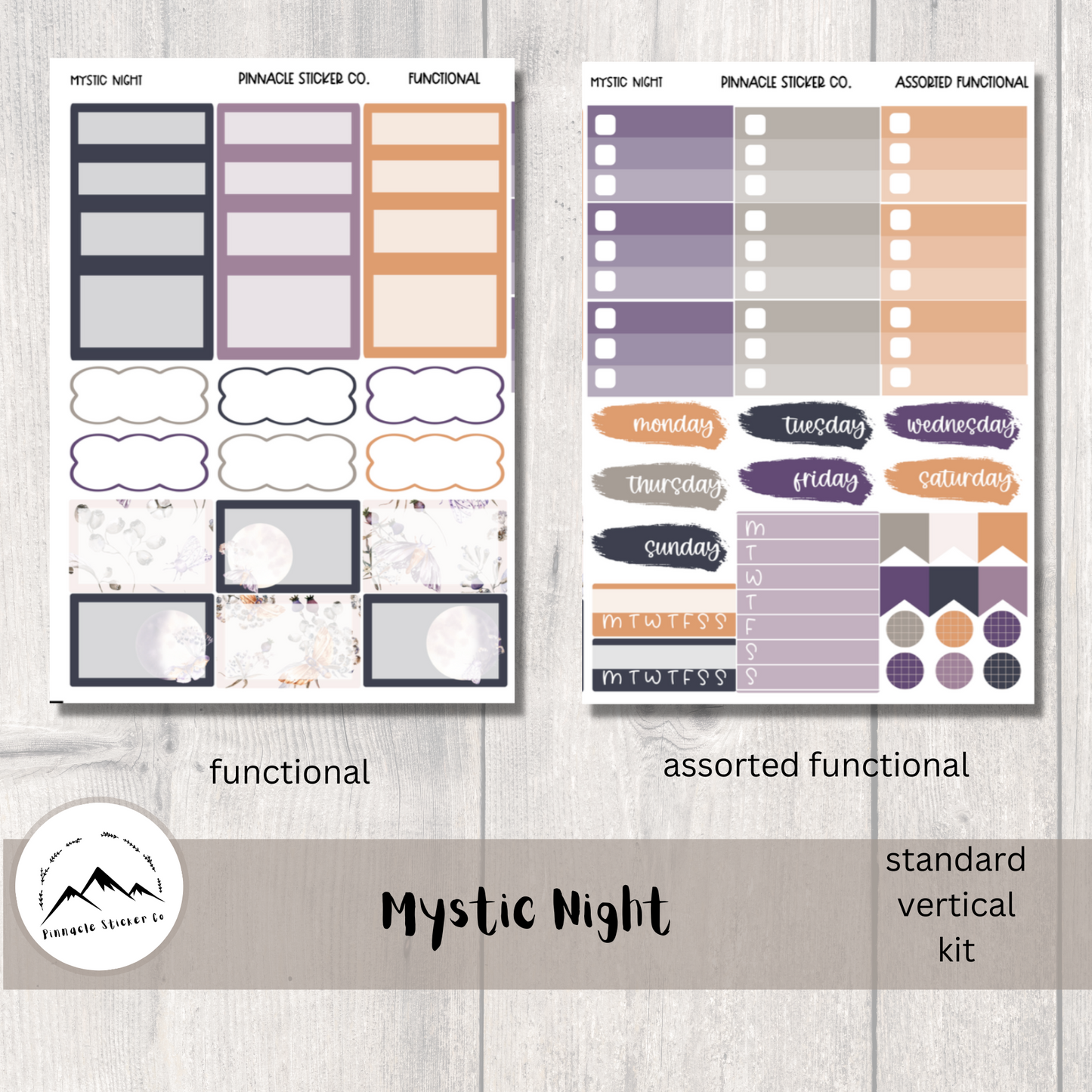 Mystic Night Weekly Kit Planner Stickers