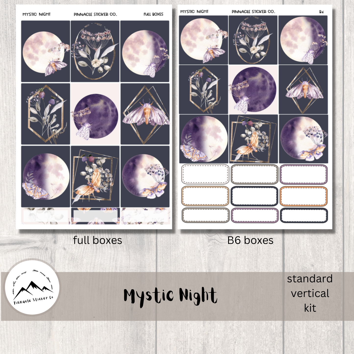 Mystic Night Weekly Kit Planner Stickers