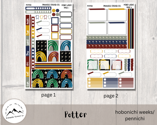 hobonichi and pennichi weeks kit with functional and decorative stickers for planners, journals, and notes pages.