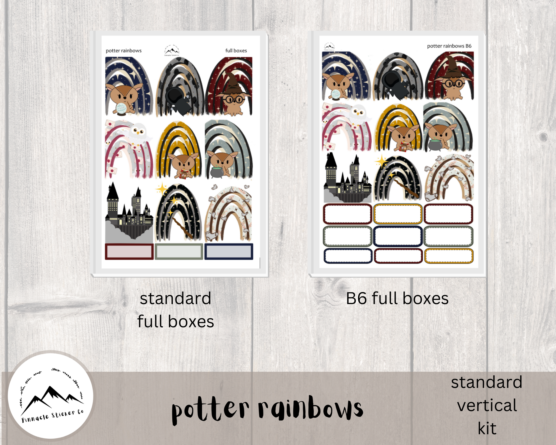 standard vertical weekly sticker kit for planners, journaling, and notes. potter