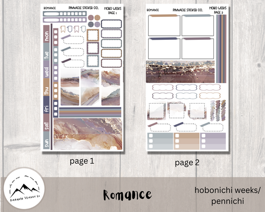 hobonichi and pennichi weeks kit with functional and decorative stickers for planners, journals, and notes pages.