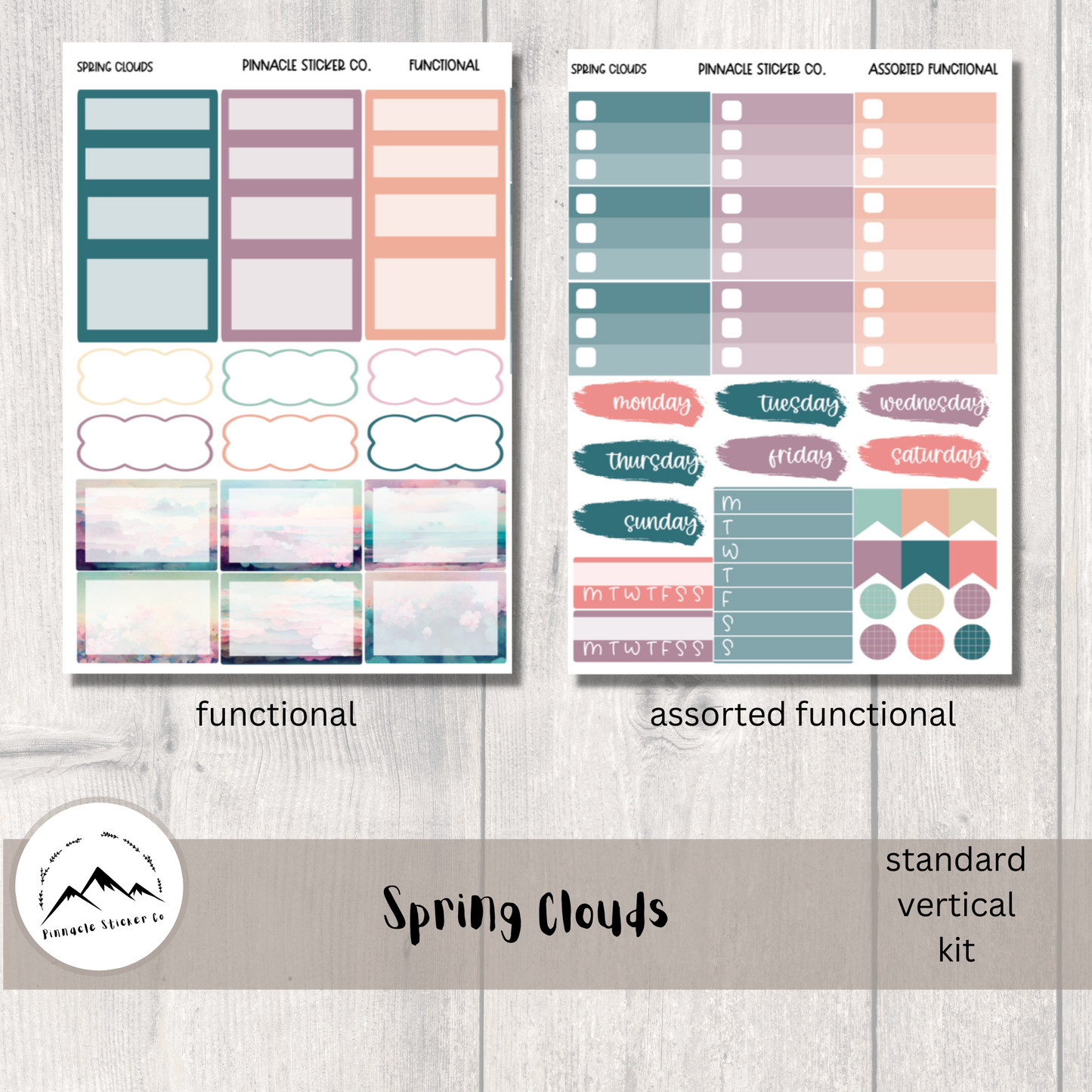 Spring Clouds Daily Planner Stickers – Pinnacle Sticker Co