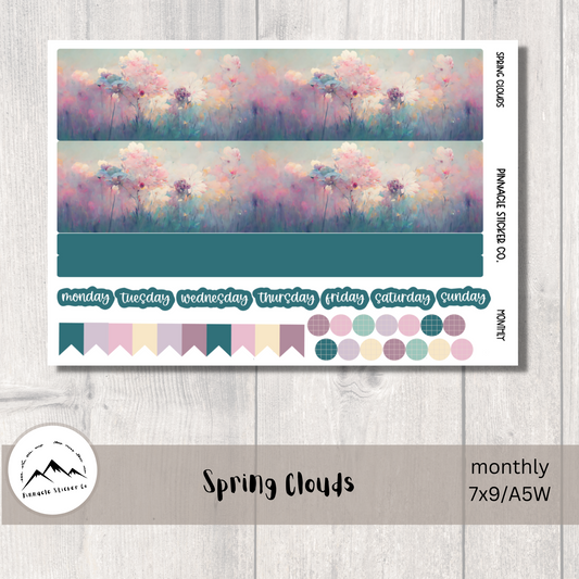 Spring Clouds Monthly Kit Planner Stickers