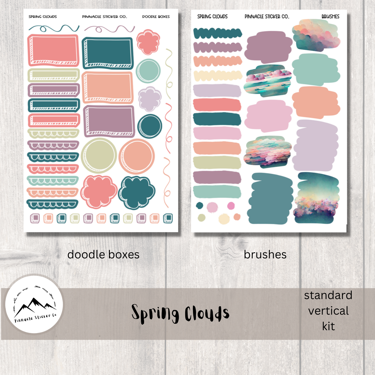 Spring Clouds Weekly Kit Planner Stickers