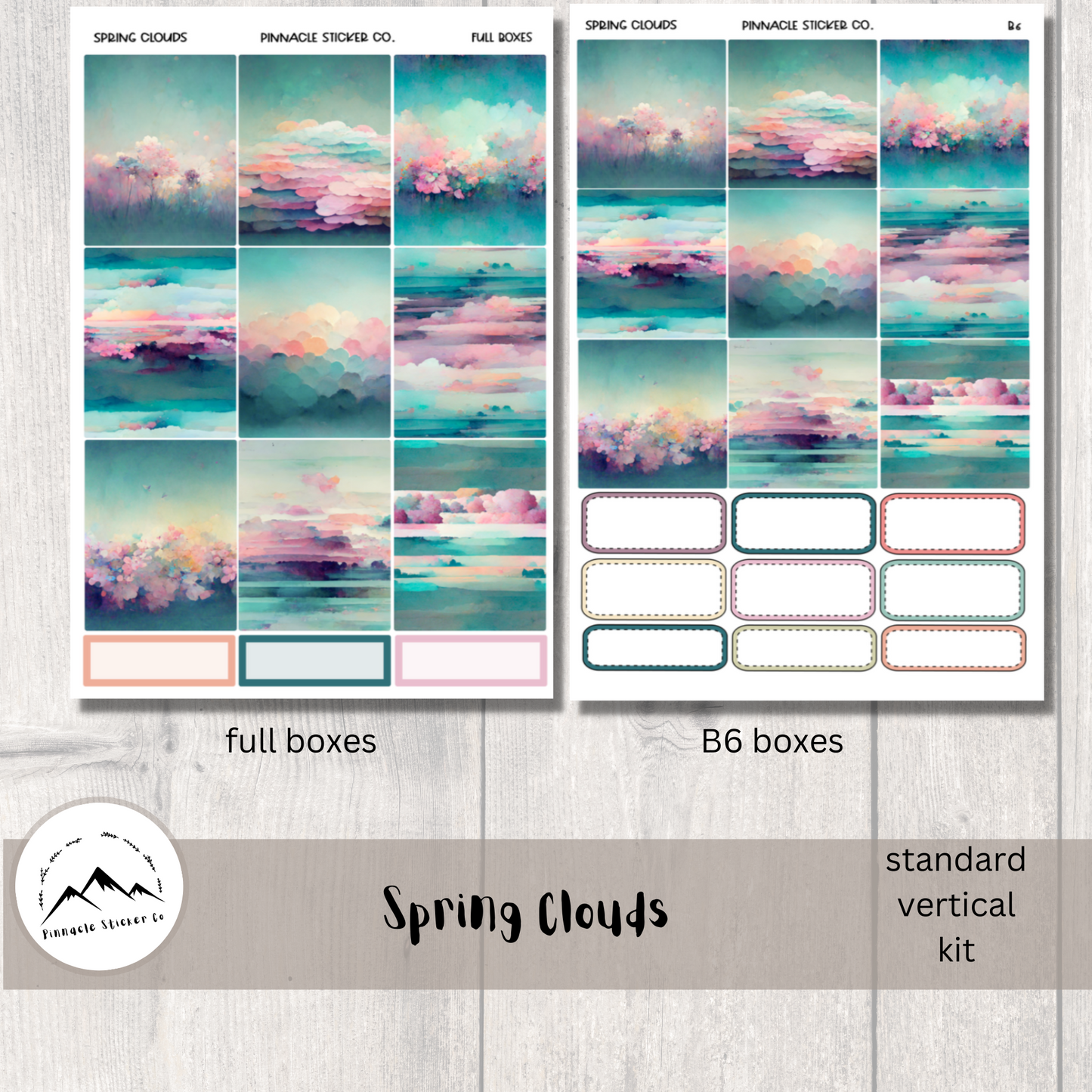 Spring Clouds Weekly Kit Planner Stickers