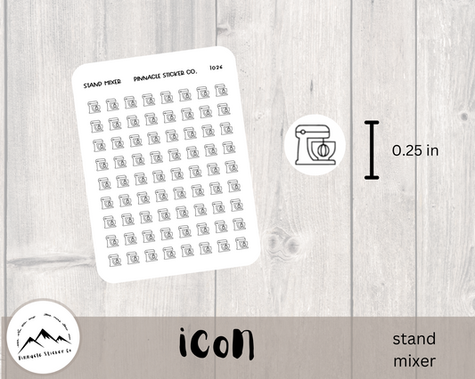 small simple line icon sticker. stand mixer