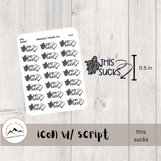 This Sucks! Icon with Script Stickers I044