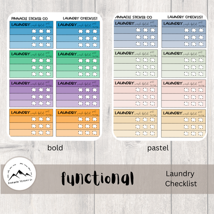 Laundry Checklist 1.5" Functional Stickers