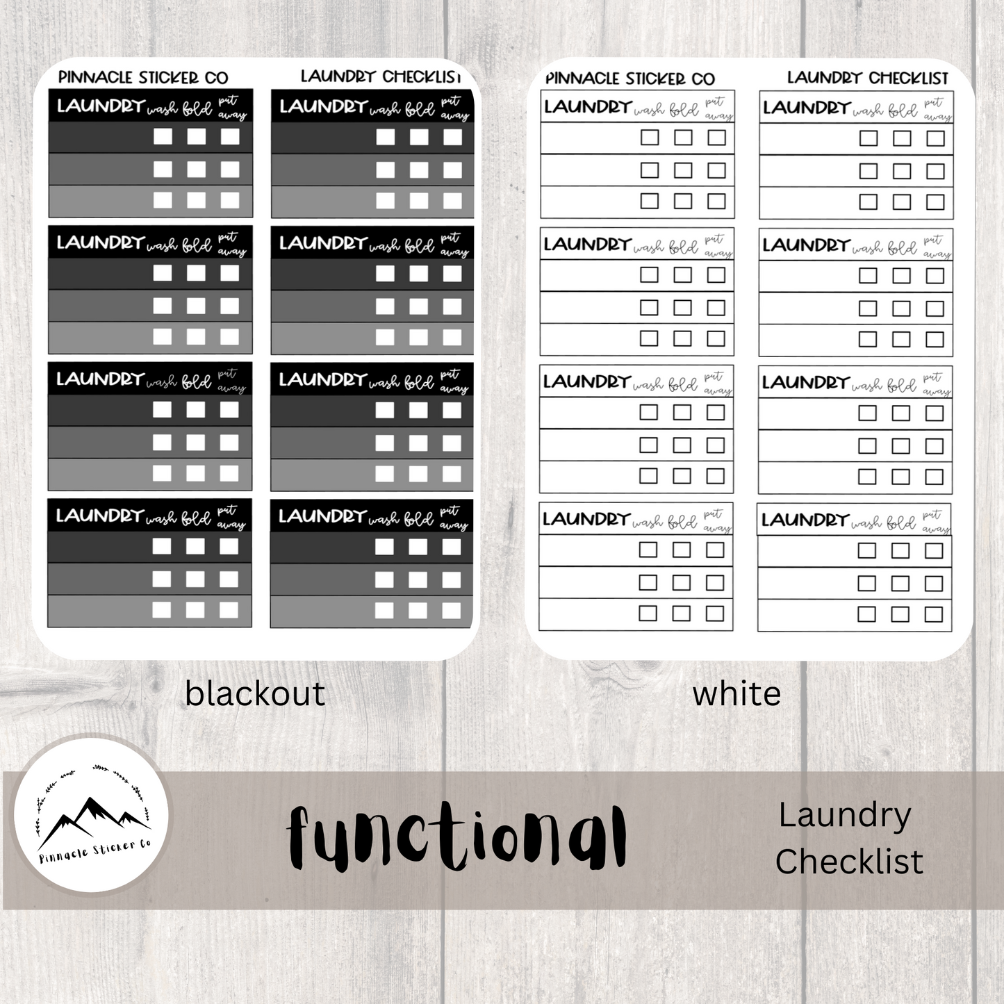 Laundry Checklist 1.5" Functional Stickers