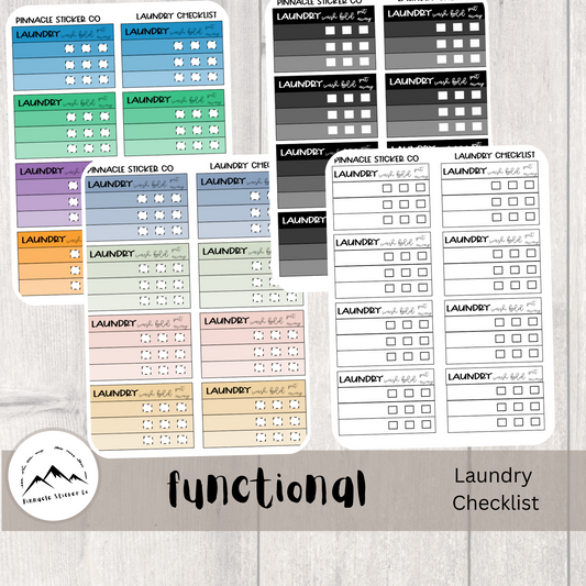 Laundry Checklist 1.5" Functional Stickers