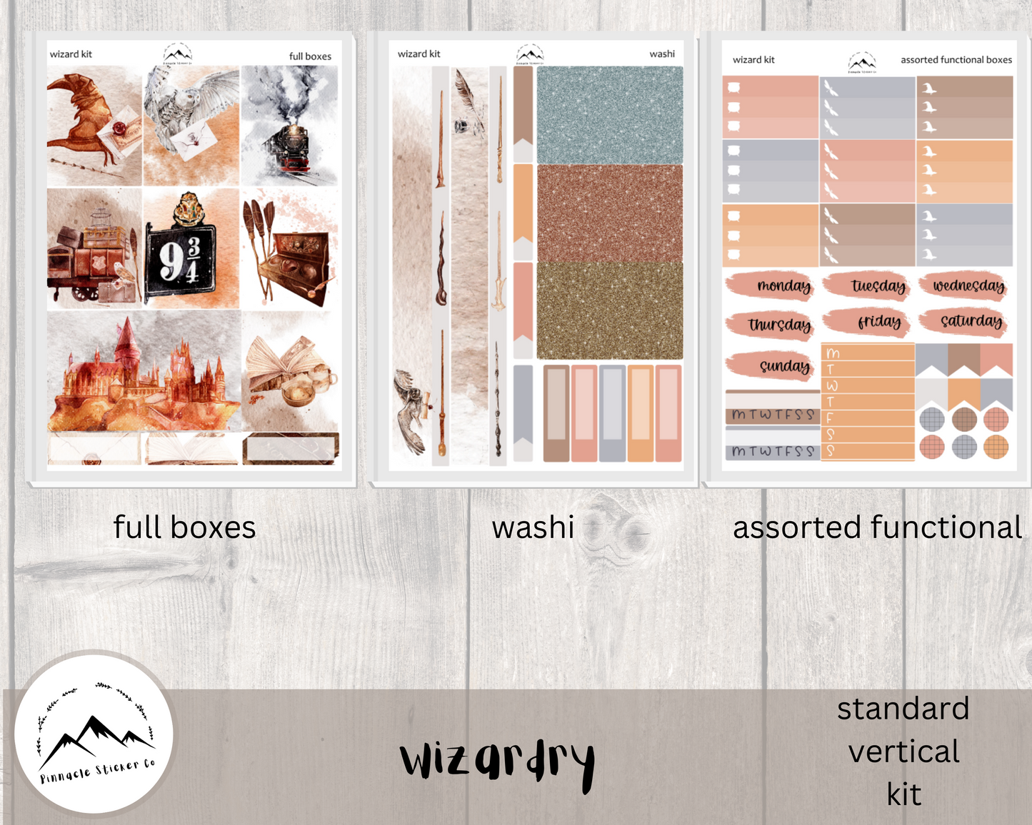 standard vertical weekly sticker kit for planners, journaling, and notes. 