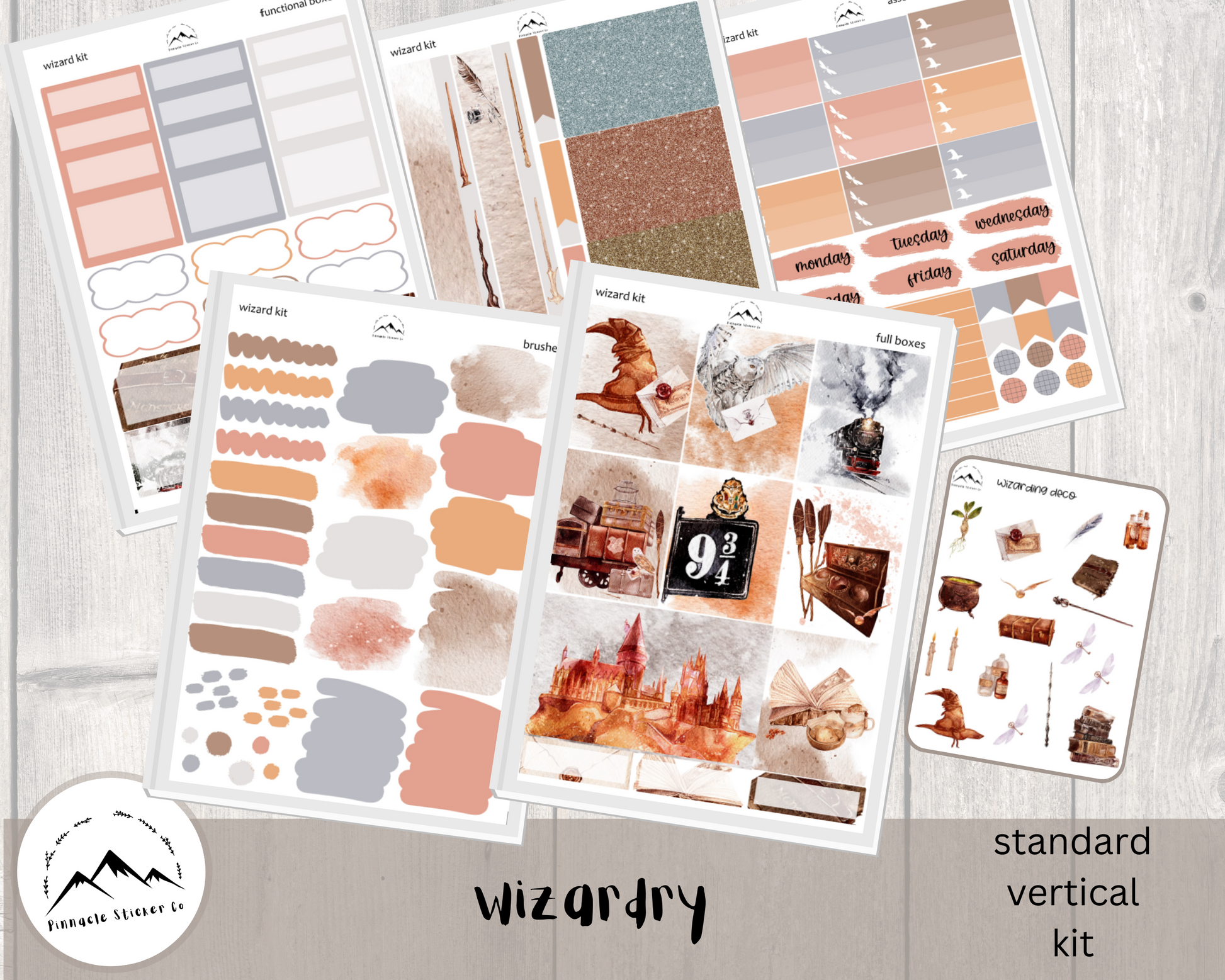 standard vertical weekly sticker kit for planners, journaling, and notes. 