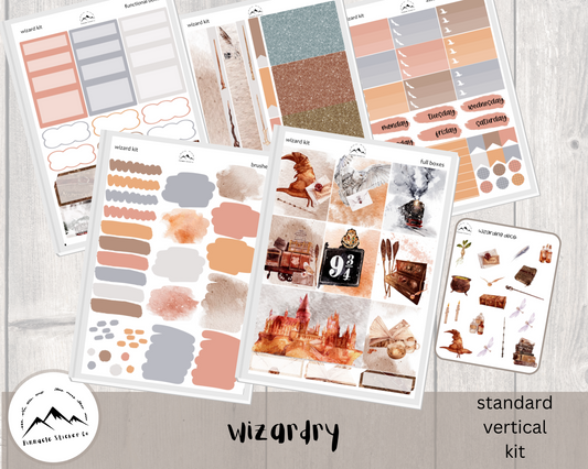 standard vertical weekly sticker kit for planners, journaling, and notes. 
