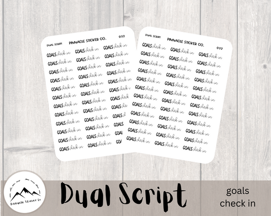 small script in two font choices and two sticker paper types. virtual instruction